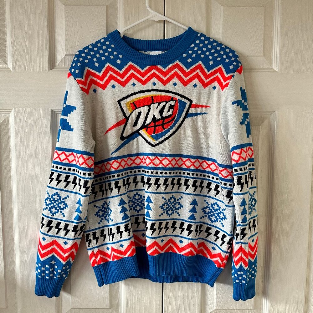 Oklahoma City Thunder 2024 Ugly Holiday Sweater - Size Medium